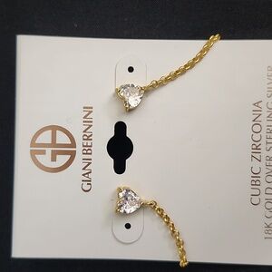 Giani Bernini Gold and Silver Heart Chain Earrings